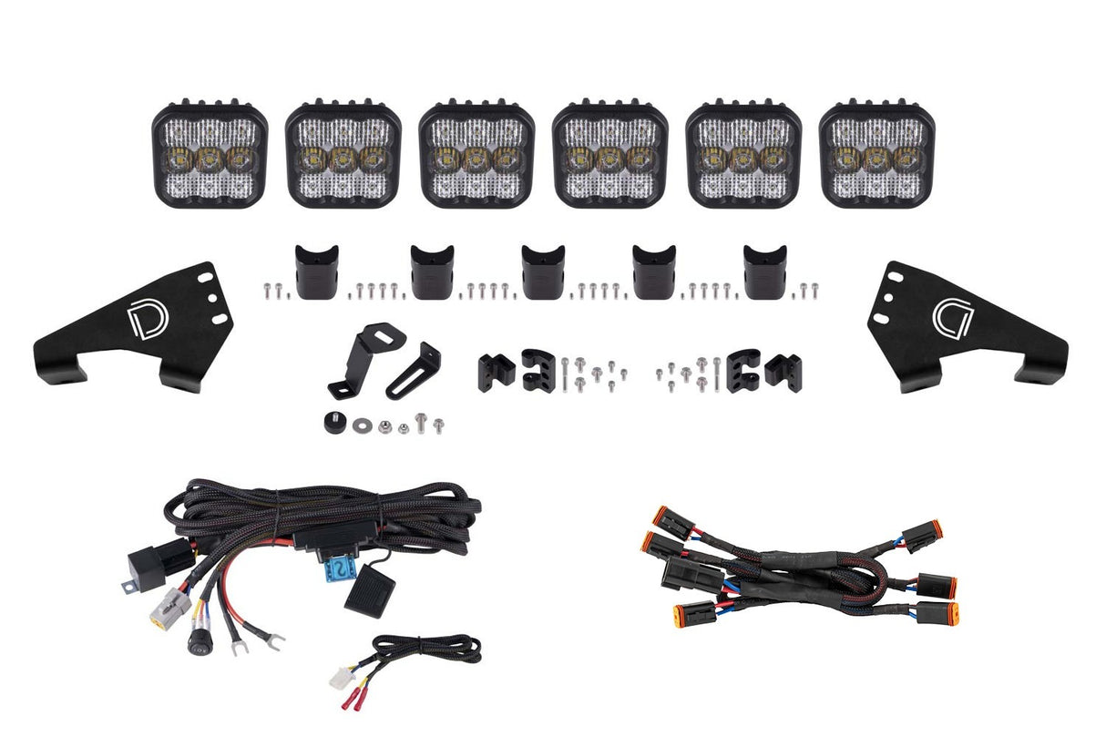 Diode Dynamics -Polaris RZR SS5 Pro CrossLink Roof White Combo Lightbar Kit - DD7632 - DD7632