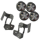 Rugged Ridge - A-Pillar Light Mount Kit, Textured Black, Round LED; 07-16 Wrangler - 11232.34