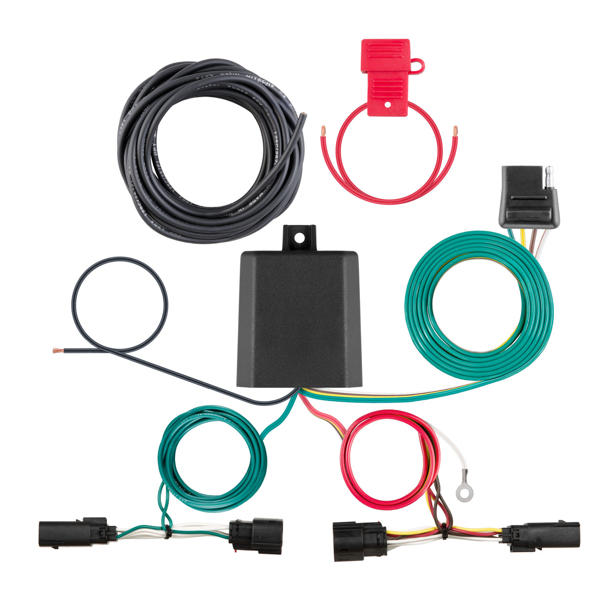 Curt - 56481 Custom Wiring Harness, 4-Way Flat Output, Select Ford F-150 with LED Taillights - 56481