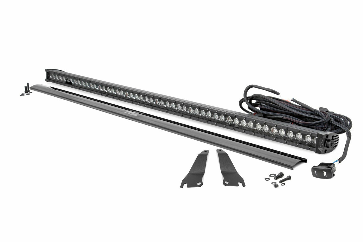 LED Light Kit - Cage Mount - 50(in.) Black Single Row - White DRL - Kawasaki Teryx
