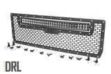 Rough Country - Mesh Grille - 30" Dual Row LED - Black - Amber DRL - GMC Sierra 1500 (14-15) - 70190BDA