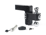 180 Hitch Chrome Cerakoted 6" Drop Hitch with 2.5" Shank w/ Keyed Alike WS05 - CTB6-2.5-KA-CER-BLA