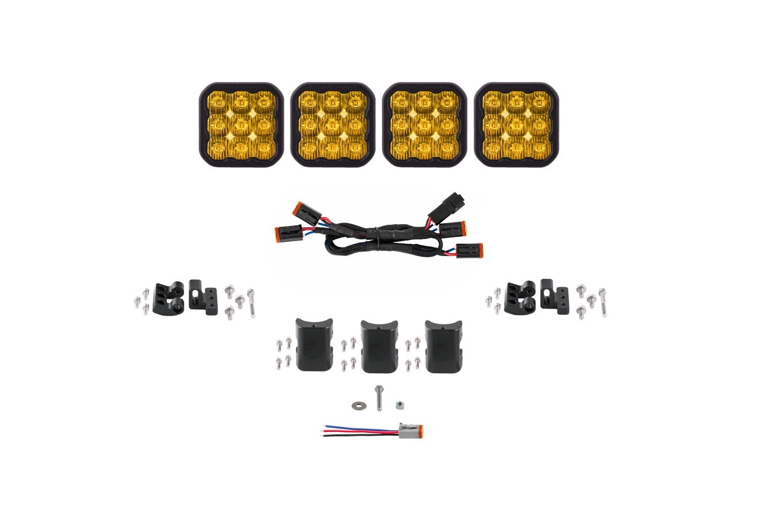 Diode Dynamics - SS5 Pro Universal CrossLink 4-Pod Lightbar Yellow Driving - DD7253