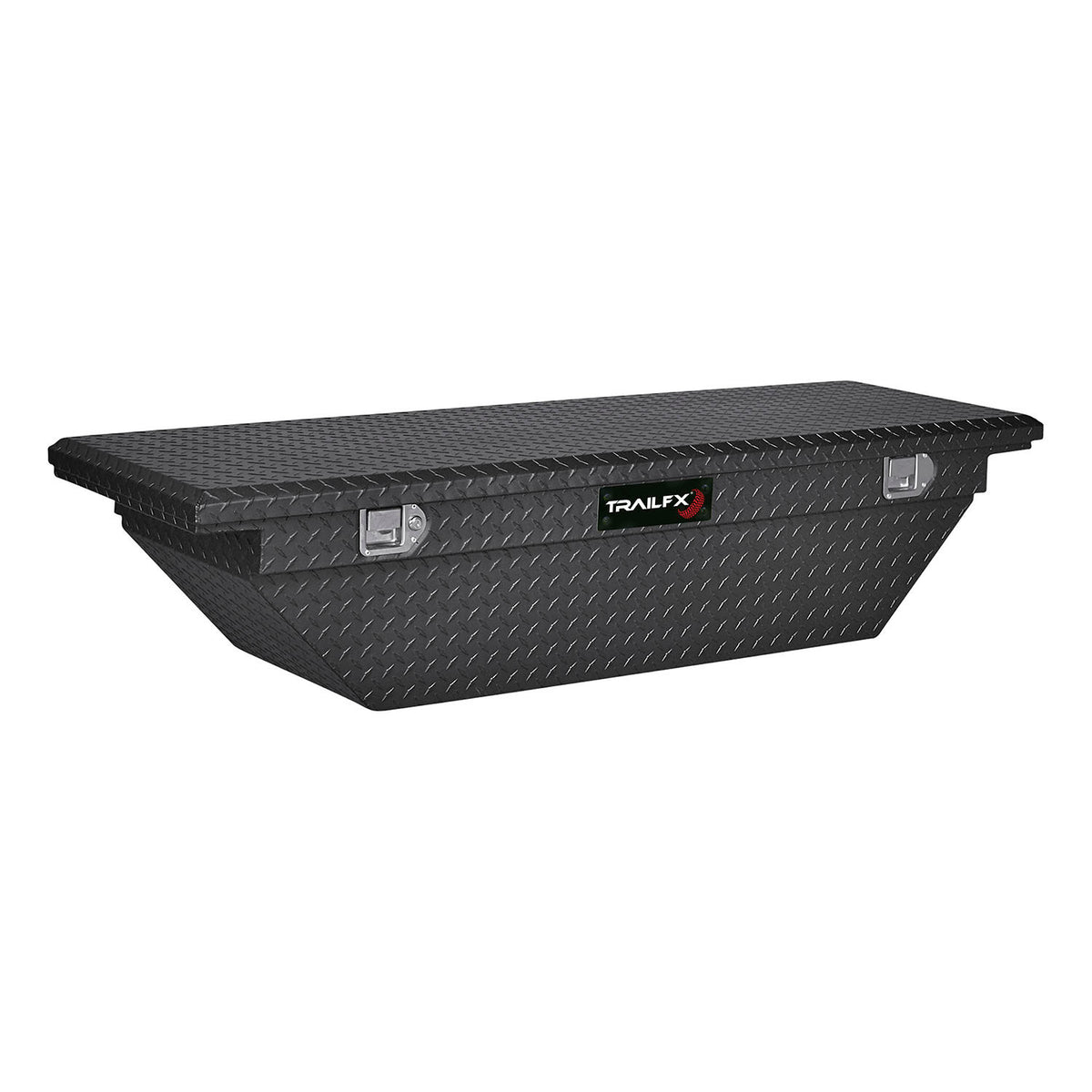 TrailFx - 63 Inch Aluminum Low Profile Single Lid Angled Crossover Toolbox- Matte Black (120633)