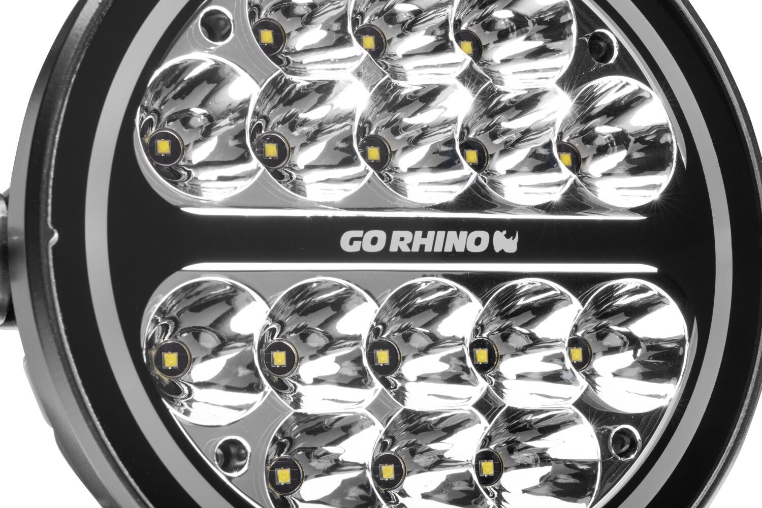 Go Rhino 750800711SRS Blackout Series - MAXROUND 7" LED Spot Light with Daytime Running Lights