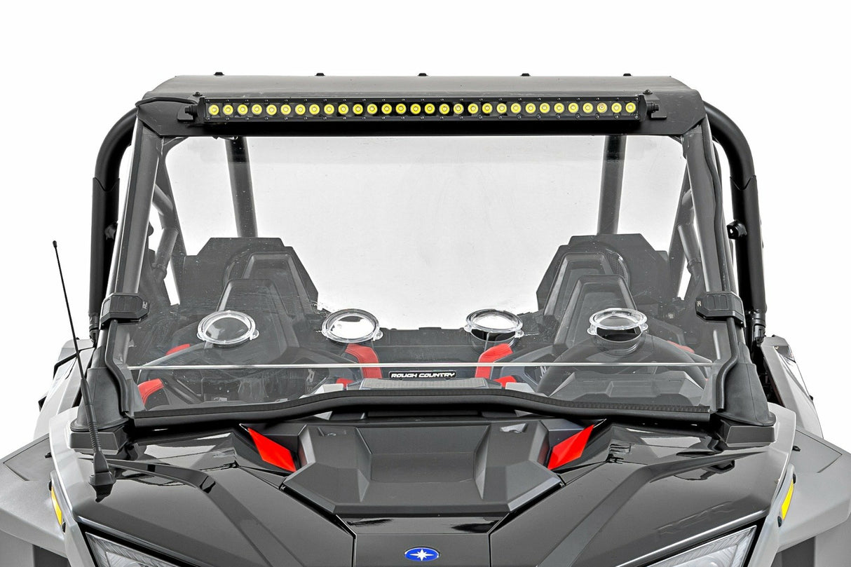 Rough Country - 30" Single Row Light Mount - Front - Black Series - White DRL - Polaris RZR Turbo R 4WD - 93161
