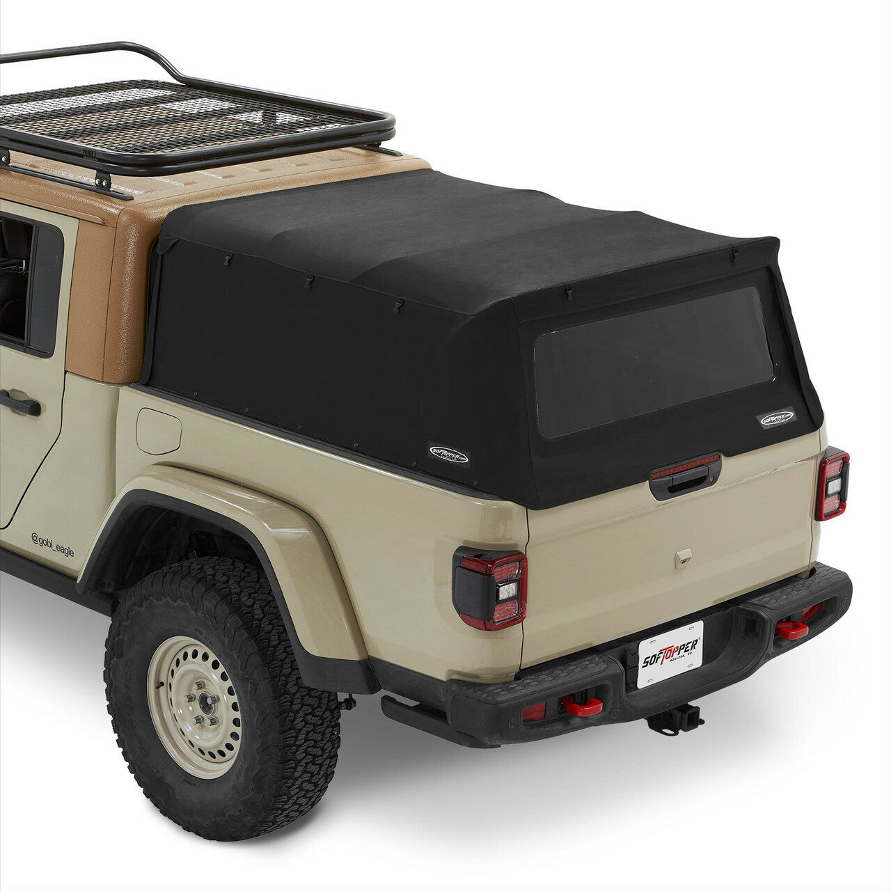 Softopper - 20-27 Gladiator; For 5 ft. bed (Premium Black Twill; Clear Windows; Utility Track Clamps) - SO-JGLDO-BTU