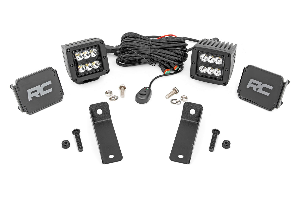 LED Light - Rear Mount - 2(in.) Black Pair - Flood - Can-Am Maverick Sport