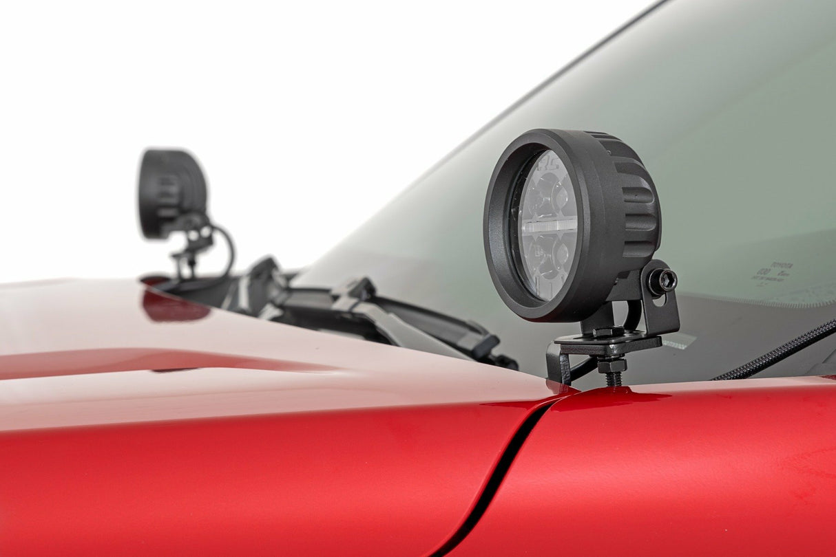 LED Light Kit - Ditch Mount - Black Series Round - 3.5 Inch - Amber DRL - Toyota Tacoma (2024)