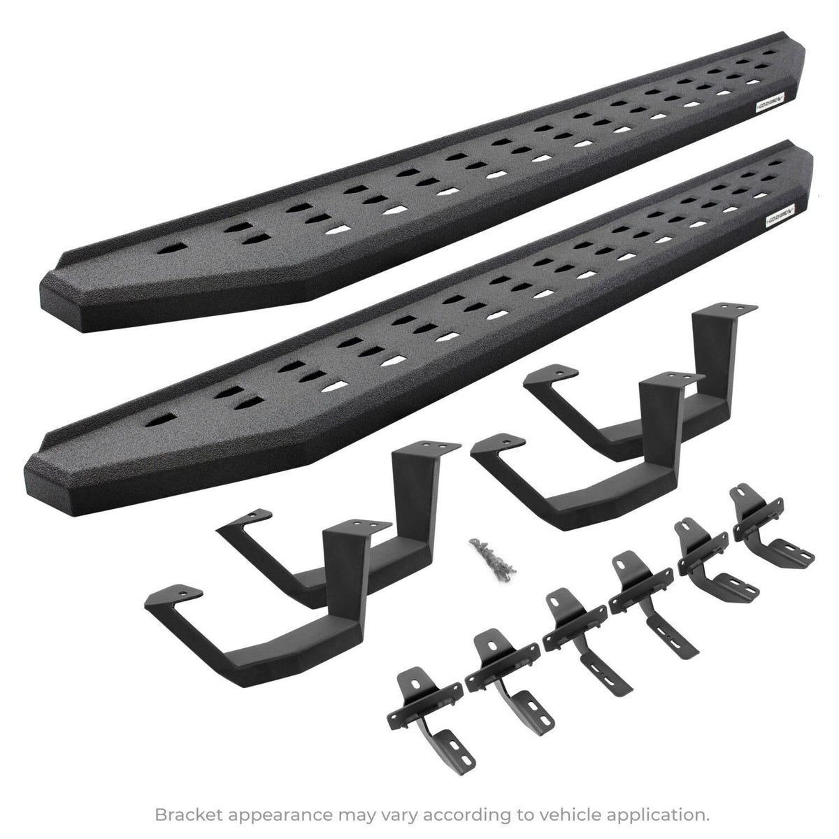 Go Rhino - 6942998020PC - RB20 Running Boards With Mounting Brackets & 2 Pairs of Drop Steps Kit - Textured Black