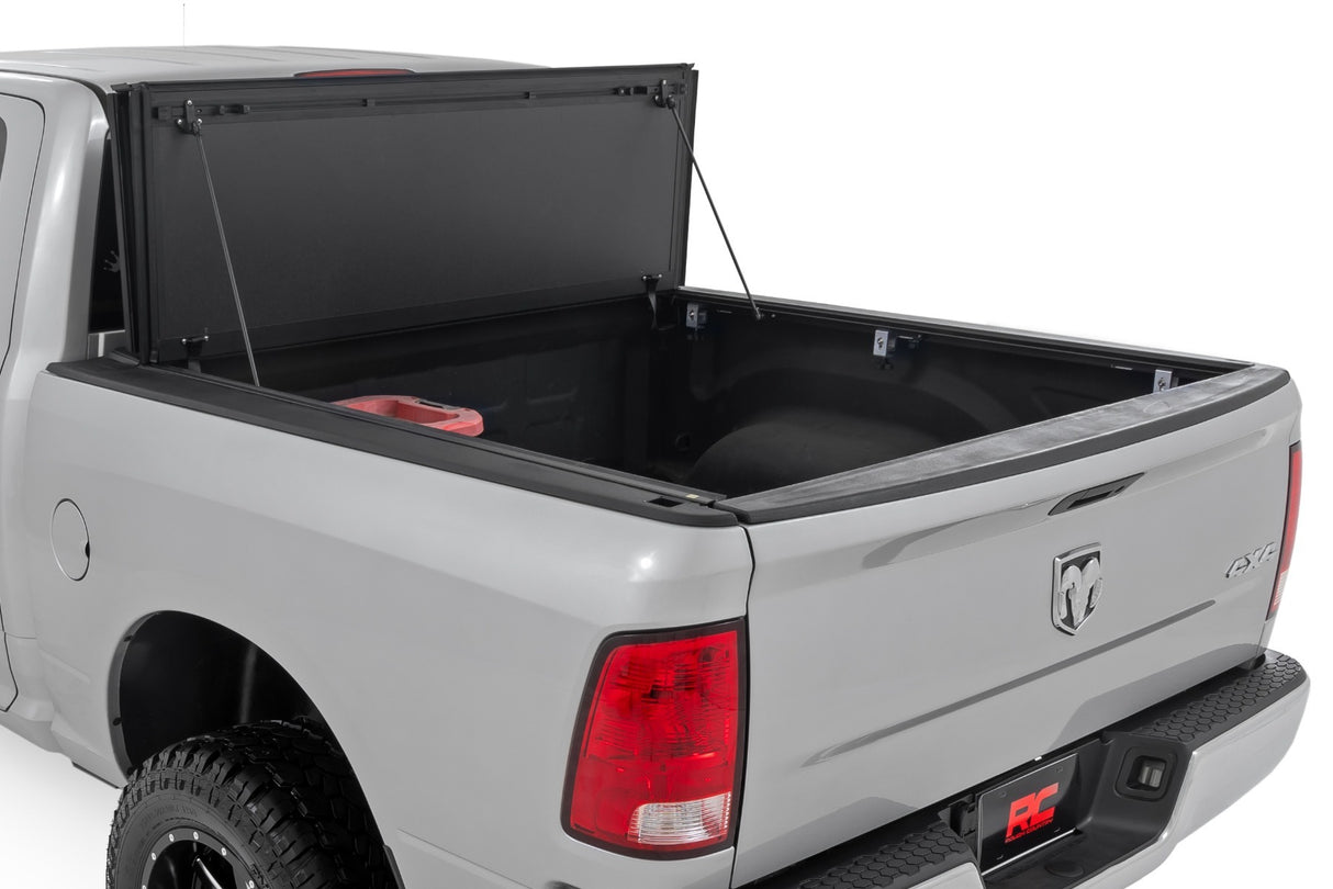 Rough Country - Hard Tri-Fold Flip Up Bed Cover - 5'7" Bed - Ram 1500 (09-18) - 49319550