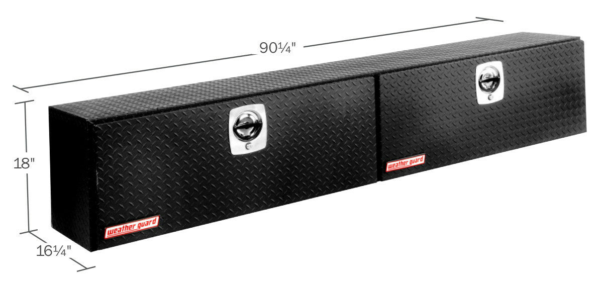 Weather Guard - 90.25" Super Side - Alum, Textured Matte Black Finish, Truck Box - 391-52-02