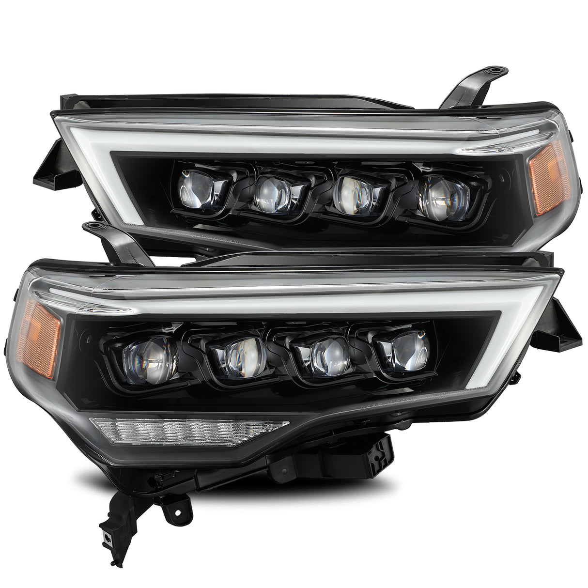 AlphaRex 880723 LED Projector Headlights Plank Style Design Midnight Black