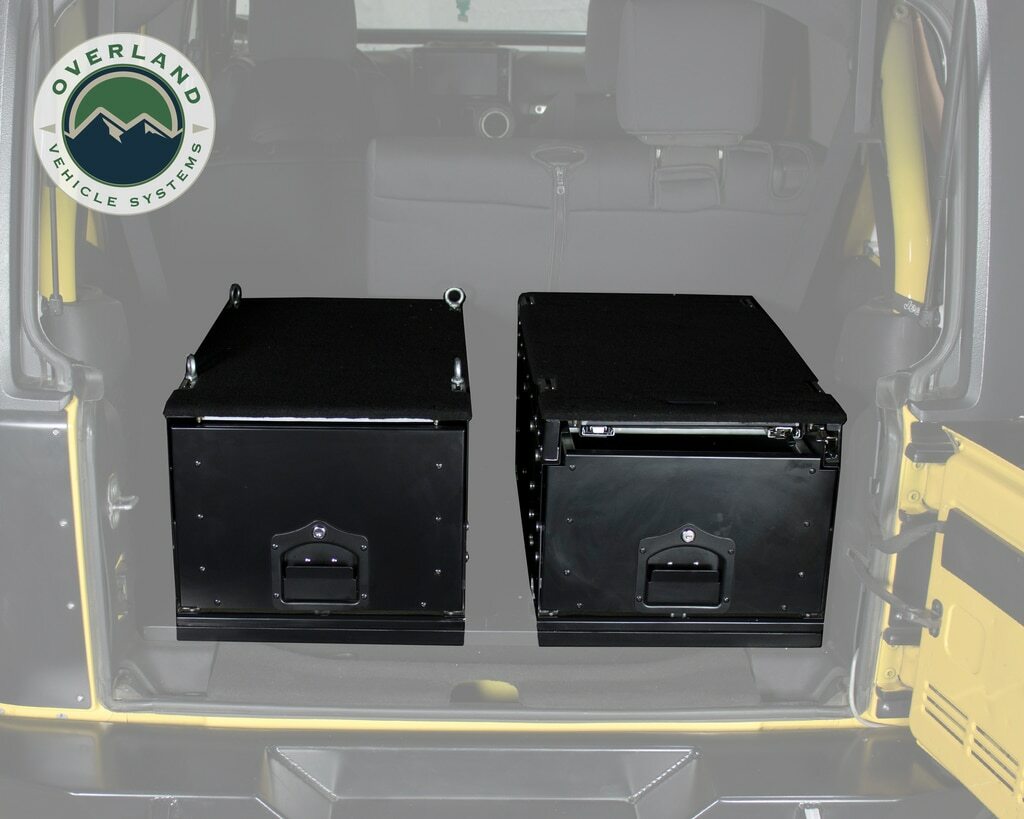 Overland Vehicle Systems - Camping Storage Box Cargo Box With Slide Out Drawer - 21010301