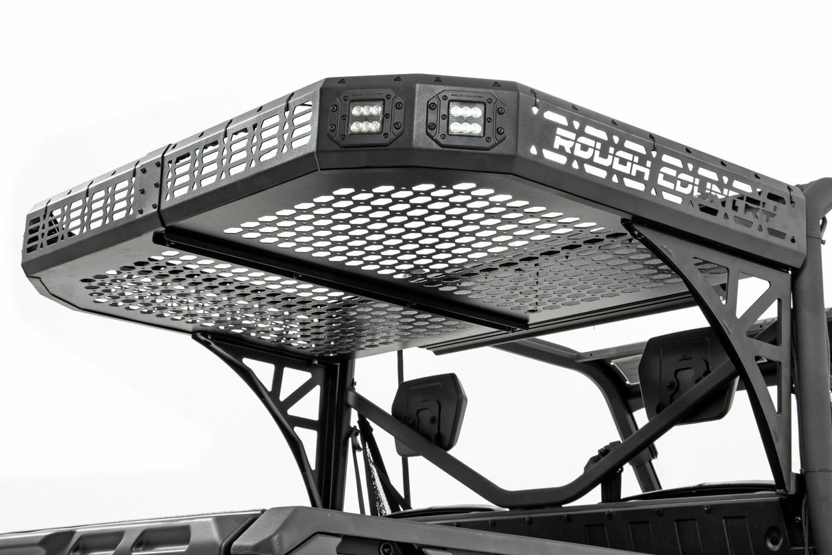 Rough Country - Cargo Rack - Dual 2" Black LED Pairs - Flush Mount - Polaris Ranger 1000 Ranger XP 1000 - 93057