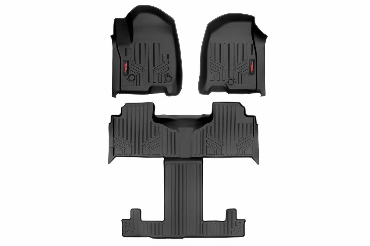 Rough Country Floor Mats - FR & RR - FR RR Bucket - Chevy GMC Tahoe Yukon (21-23) - M-21712