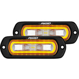 RIGID Industries - 53223 SR-L Series Off-Road Spreader Pod, 3 Wire, Flush Mount, Amber Halo, Pair