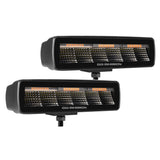 Go Rhino 750600622FBS Blackout Combo Series - SIXLINE 6-LED Flood Light Pods, Pair, w/Amber LEDs