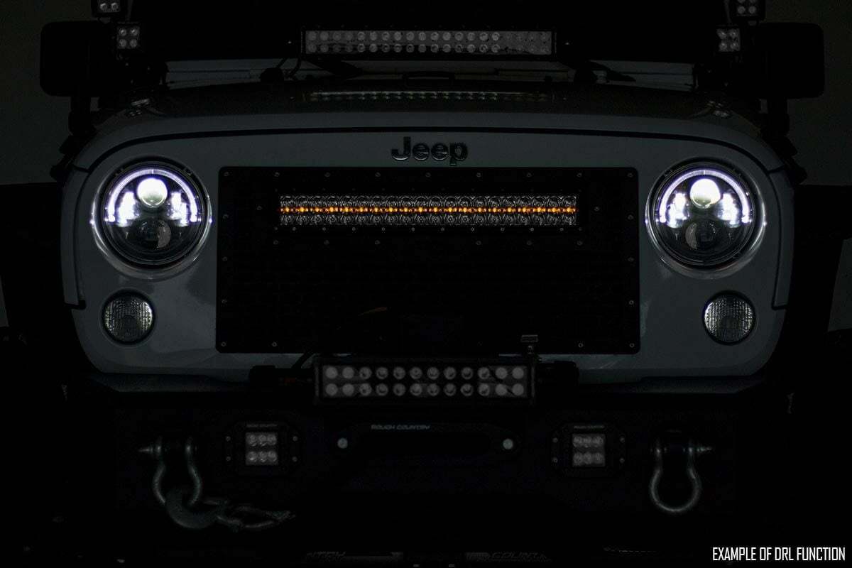 Rough Country - Black Series LED Light Bar - Amber DRL - 20 Inch - Single Row - 70720BLDRLA