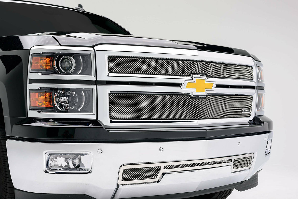 T-Rex Grilles - 2 Pc Small Mesh Stainless Steel Sport Grille Overlay - 44117