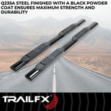 TrailFx - 5" Oval Straight Step Bar For GM Silverado/Sierra Crew-Black (A7003B)