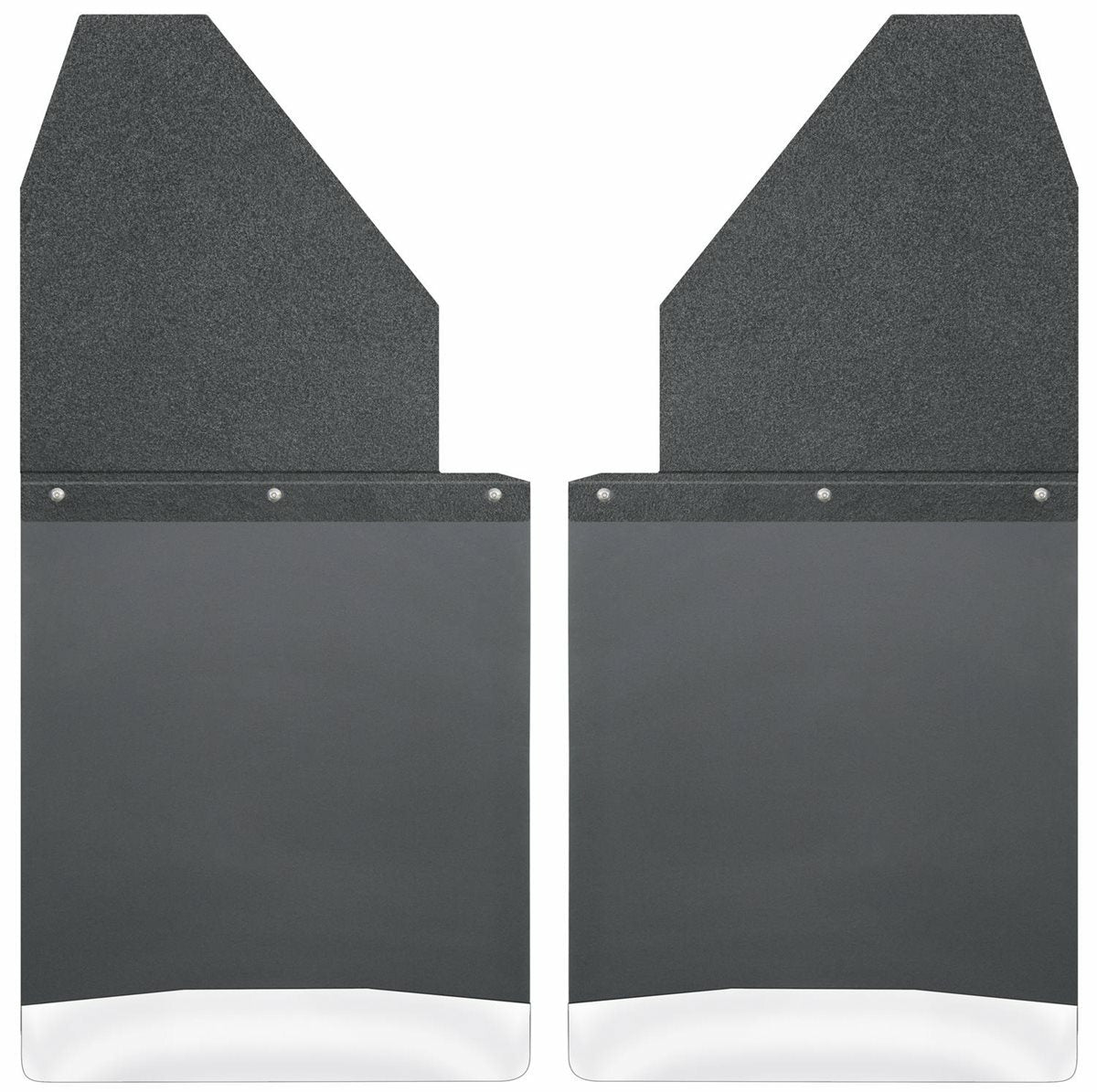 Husky Liners - Kick Back Mud Flaps 14in. Wide - Black Top and Stainless Steel Weight - 17111