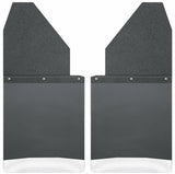 Husky Liners - Kick Back Mud Flaps 14in. Wide - Black Top and Stainless Steel Weight - 17111