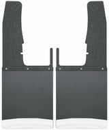 Husky Liners - Kick Back Mud Flaps Front 12in. Wide - Black Top and Stainless Steel Weight - 17102