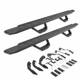Go Rhino 6960428020T - RB30 Running Boards with Mounting Brackets & 2 Pairs of Drops Steps Kit - Protective Bedliner Coating