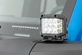 Rough Country - LED Light Kit - Ditch Mount - 2" Black Pair - Flood Pattern - Ford Bronco (21-23) - 71046