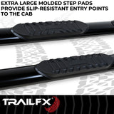 TrailFx - 4" Oval Straight Step Bar For Ford Ranger Extended- Black (A1549B)