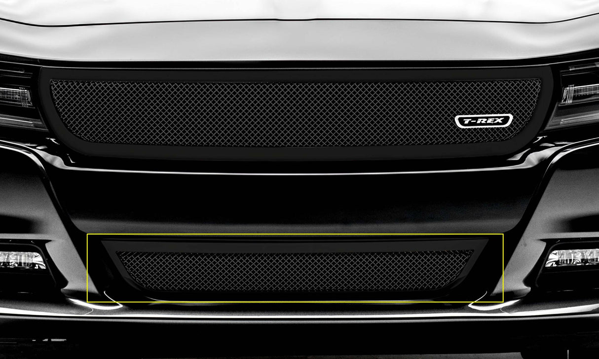 T-Rex Grilles - 1 Pc Small Mesh Mild Steel Upper Class Bumper Grille Overlay - 52480