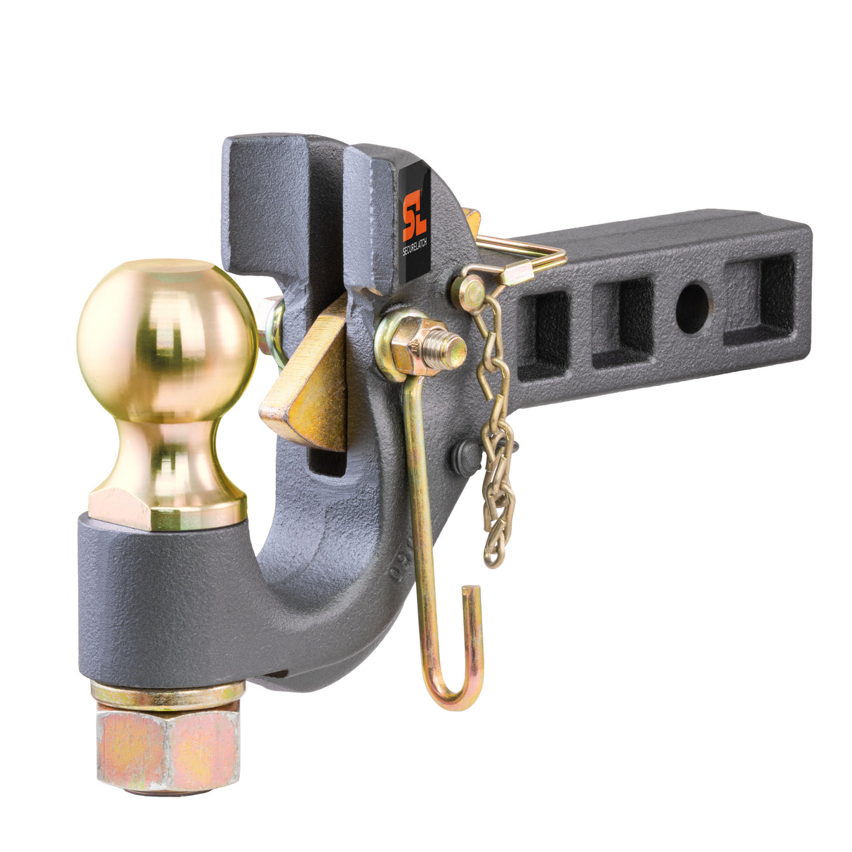 Curt - SecureLatch Receiver-Mount Ball & Pintle Hitch (2" Shank, 2-5/16" Ball, 14K) - 48406