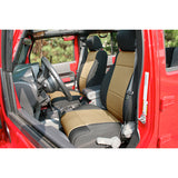 Rugged Ridge - Neoprene Front Seat Covers, Black/Tan; 11-16 Jeep Wrangler JK - 13215.04
