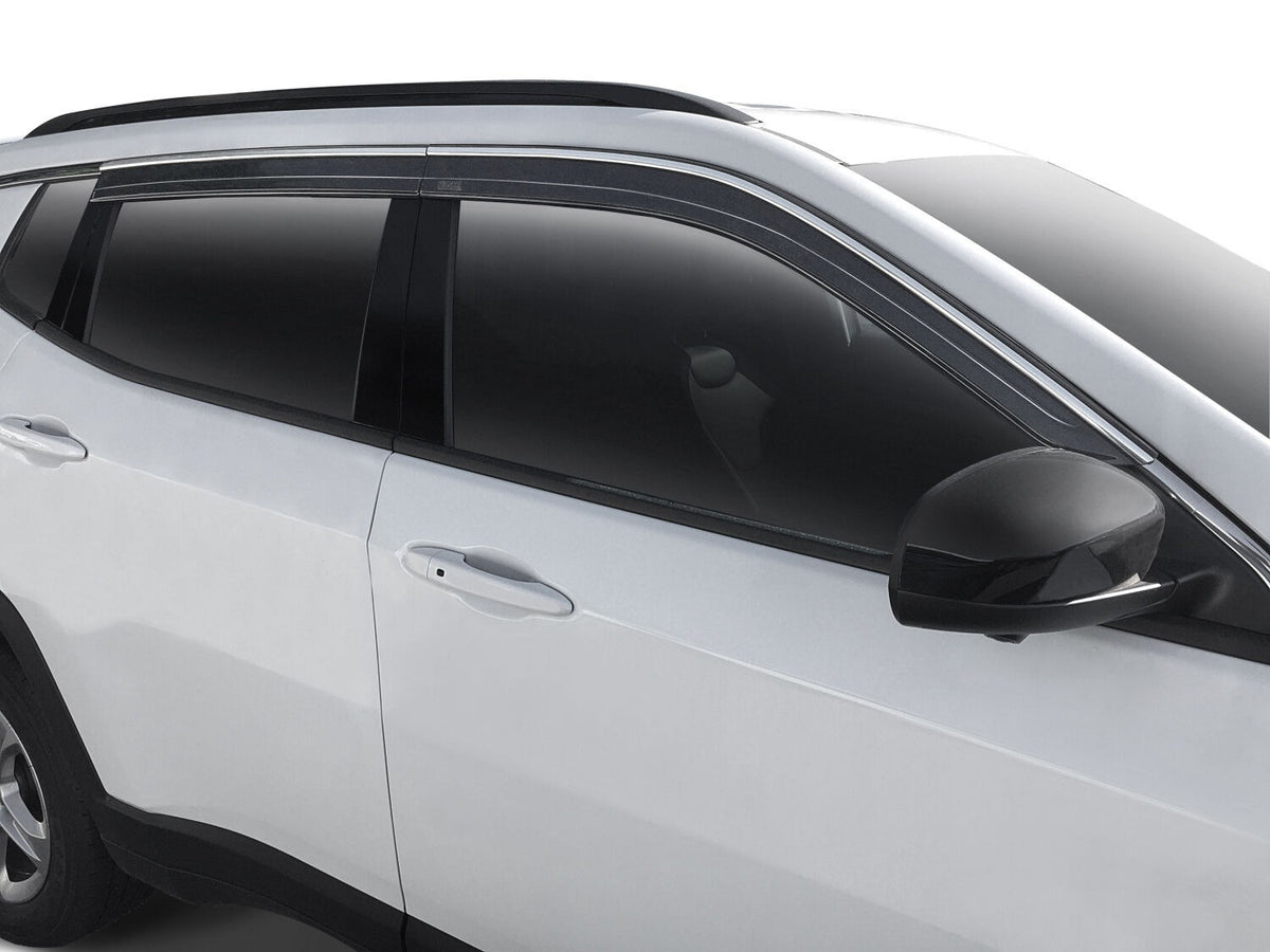 Husky Liners 2884011 Low Profile Ventvisor Deflector; Smoke with Chrome Trim; Outside Mount; 4 pc.