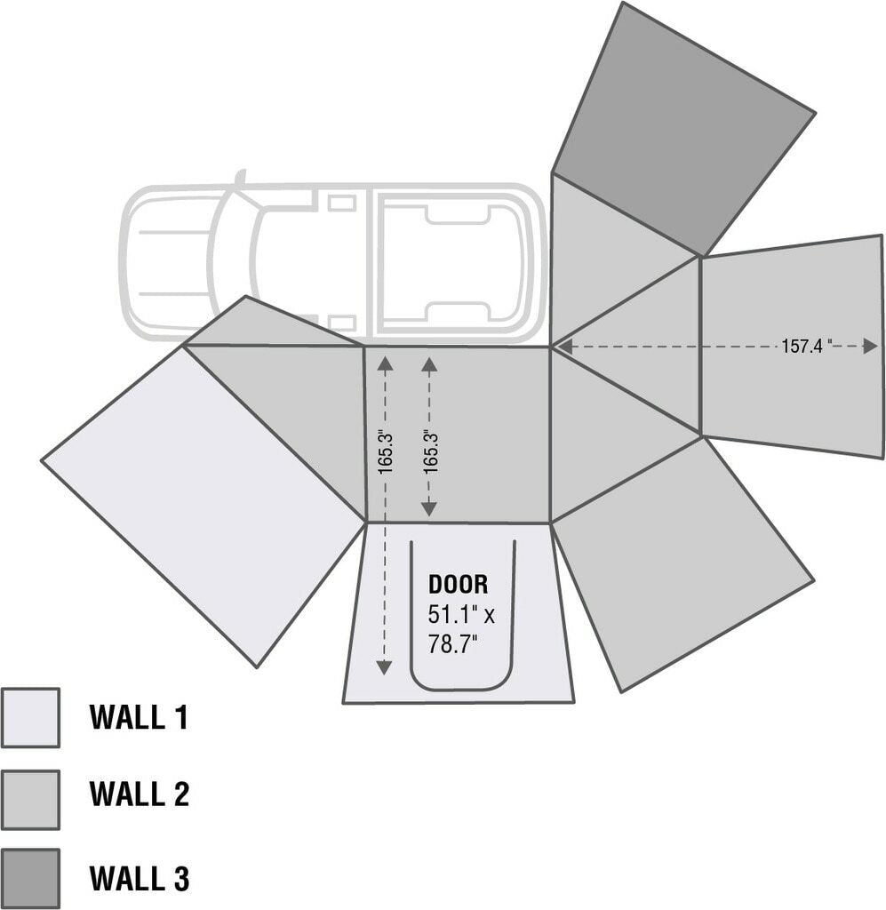 Overland Vehicle Systems - OVS Nomadic 270 Awning Wall 3 Shop Now - 18119909