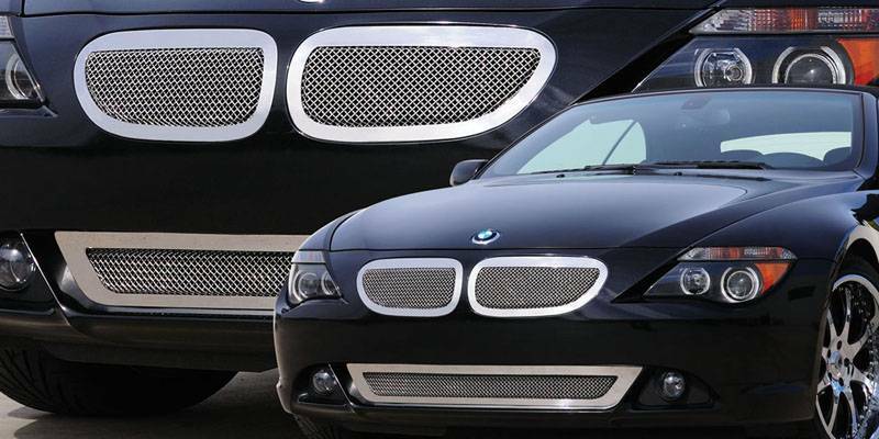 T-Rex Grilles - 2 Pc Small Mesh Stainless Steel Upper Class Grille Insert - 54997