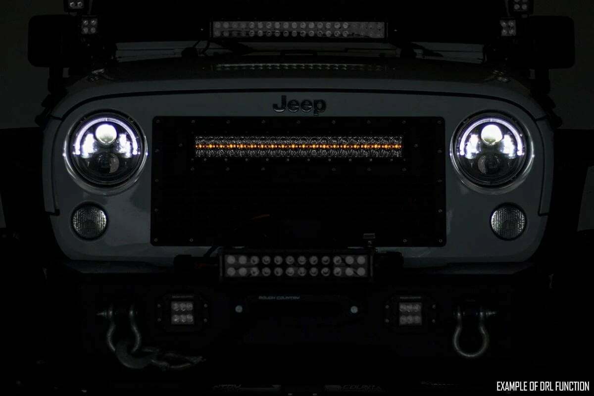 Rough Country - Black Series LED Light Bar - Amber DRL - 8 Inch - Single Row - 70718BLDRLA