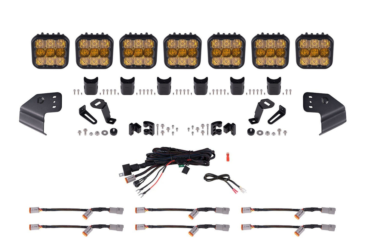 Diode Dynamics - Bronco SS5 Sport CrossLink Windshield Yellow Combo Lightbar Kit - DD7233