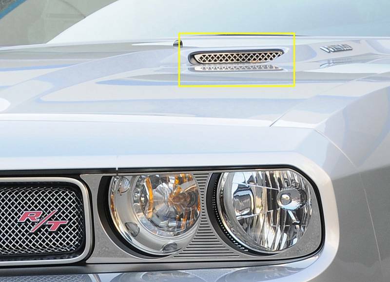 T-Rex Grilles - 2 Pc Small Mesh Stainless Steel T1 Hood Scoop Bolt-On - 11417