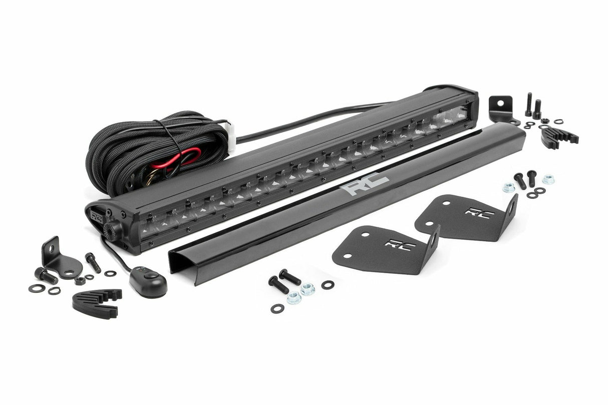 Rough Country - LED Light Kit - Bumper Mount - 20" Black Single Row - Ford Bronco Sport (21-23) - 71036