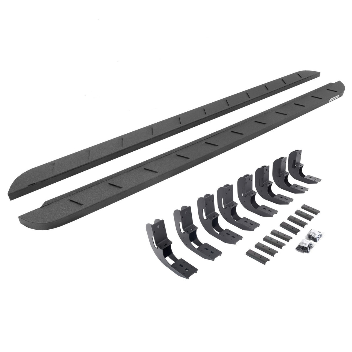 Go Rhino 63404880ST - RB10 Slim Line Running Boards With Mounting Brackets - Protective Bedliner Coating