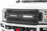 Rough Country - Mesh Grille - 12" Dual Row LED - Black - Ford F-250 F-350 Super Duty (17-19) - 70216