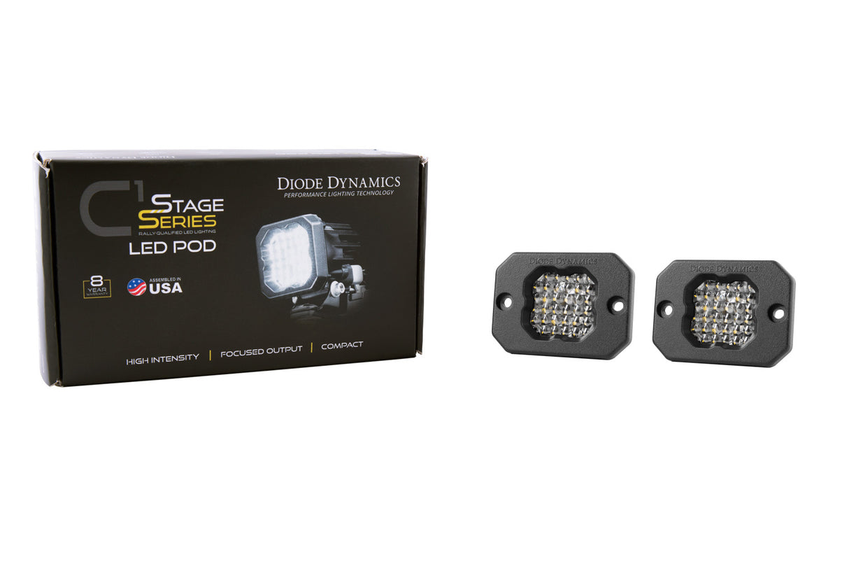 Diode Dynamics - Stage Series C1R White Flood Flush Mount LED Pod (pair) - DD7427P