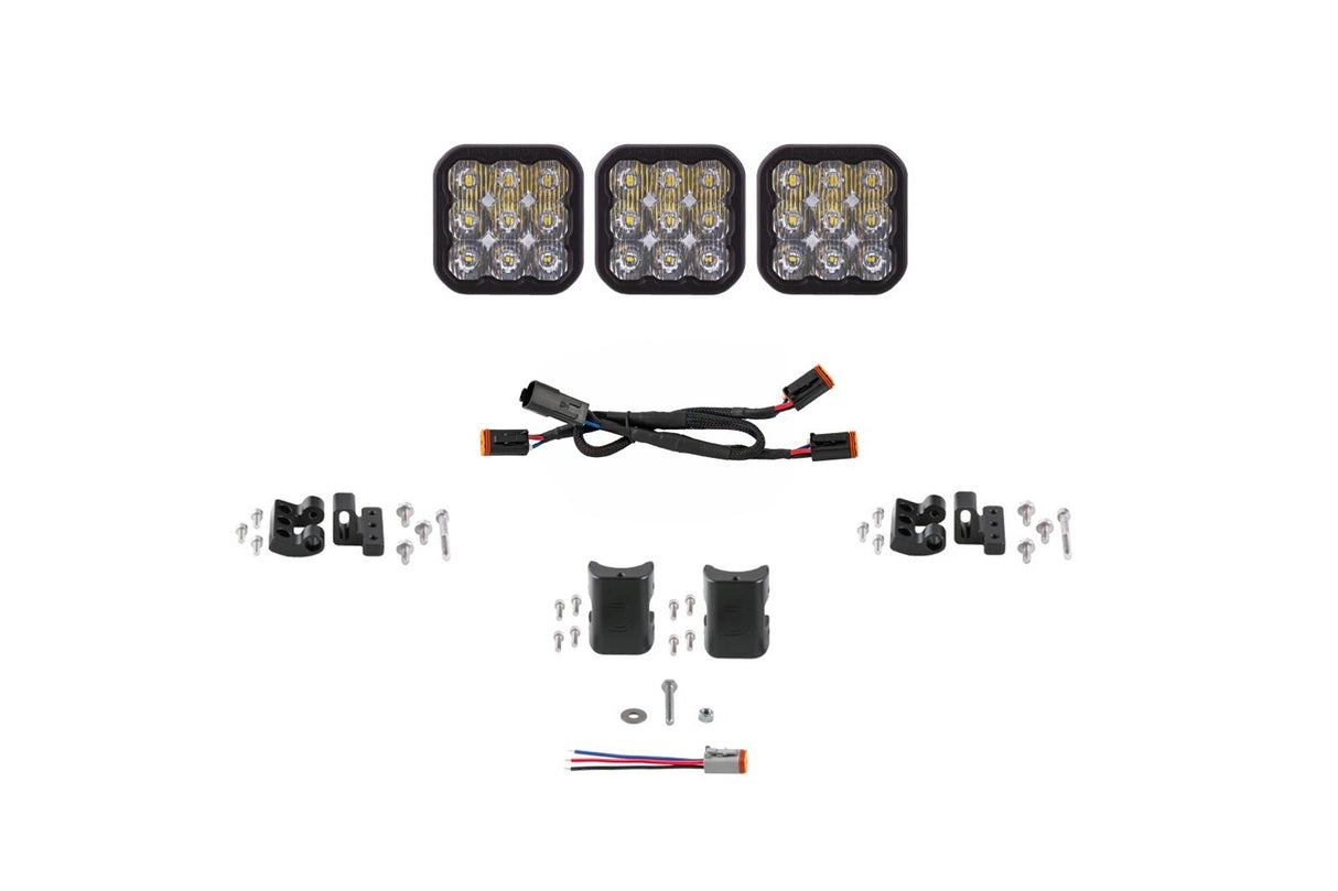 Diode Dynamics - SS5 Pro Universal CrossLink 3-Pod Lightbar White Driving - DD7250