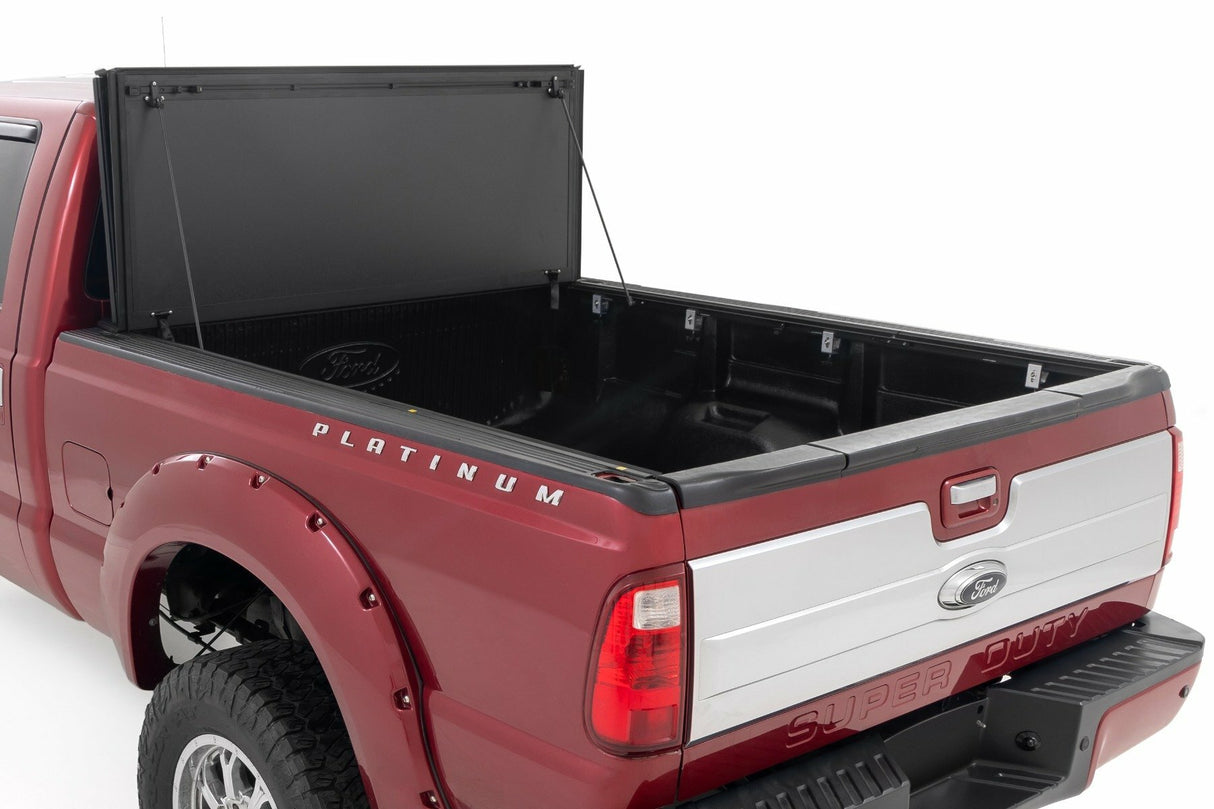 Rough Country - Hard Tri-Fold Flip Up Bed Cover - 6'10" Bed - Ford Super Duty (08-16) - 49214651