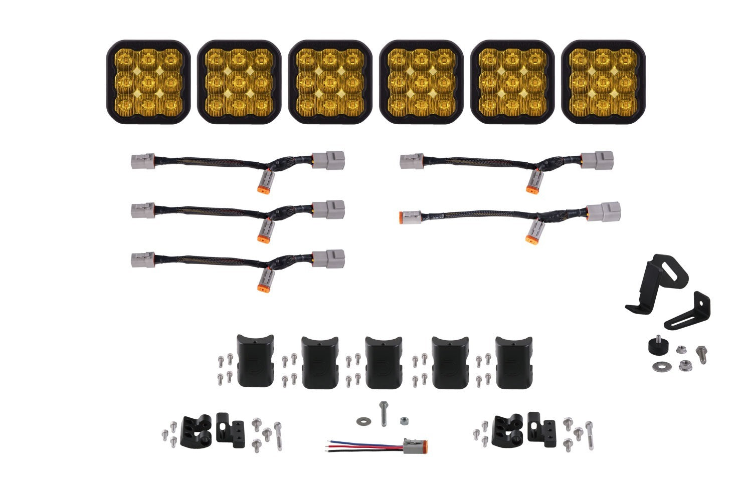 Diode Dynamics - SS5 Pro Universal CrossLink 6-Pod Lightbar Yellow Driving - DD7257