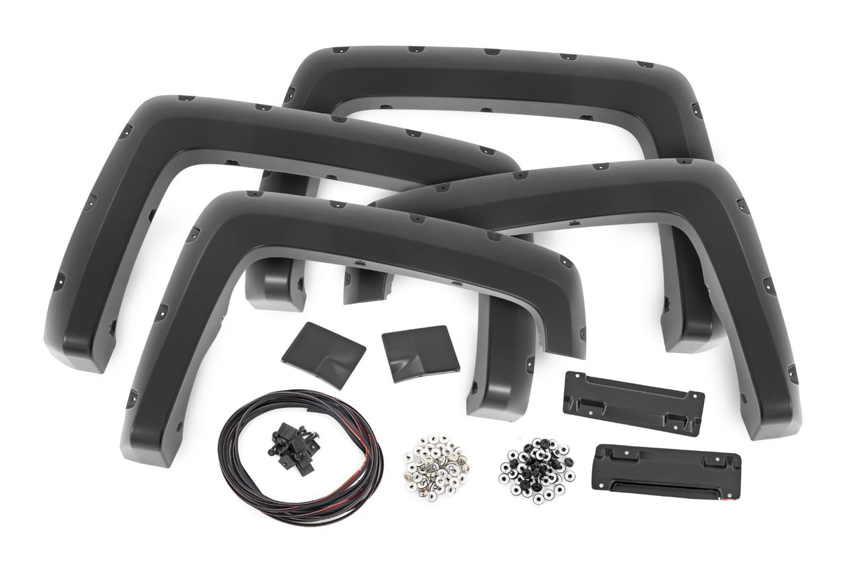 Rough Country - Pocket Fender Flares - 6'7 inch & 8' Bed - GJI Shadow Gray - Chevy Silverado 1500 (14-18)/2500HD - F-C11412B-GJI