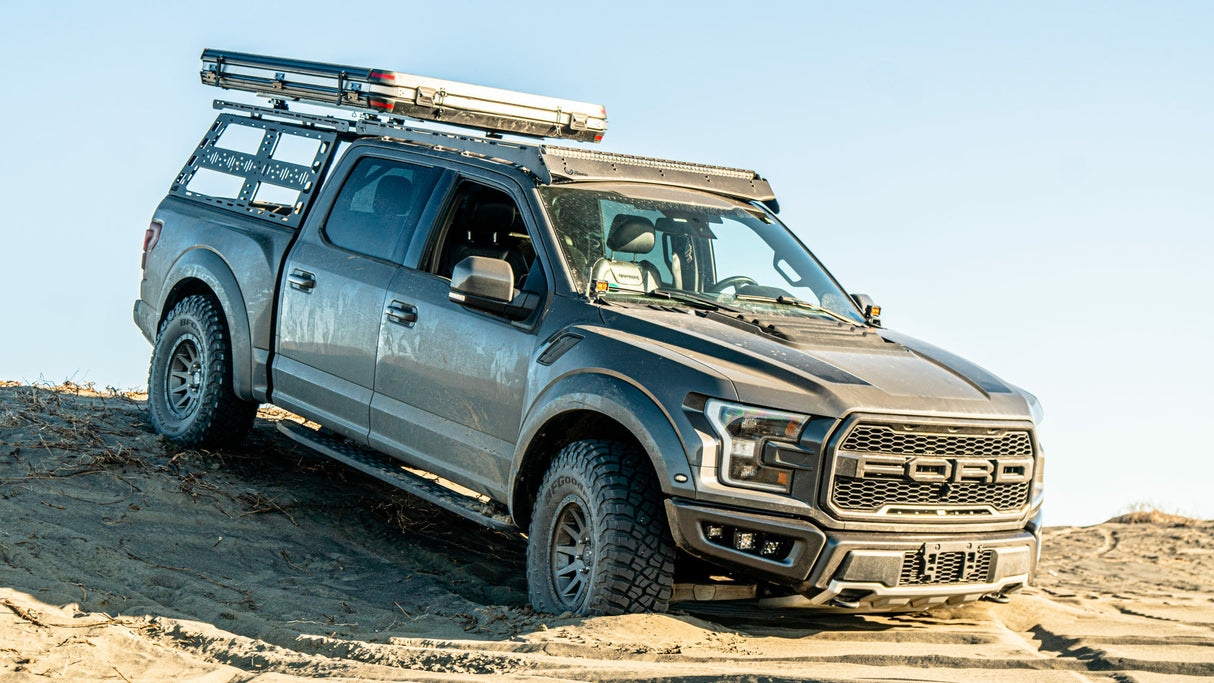 CBI - Ford (Raptor/F150) Cab Height Bed Rack (5’6” bed length) 2010-2022 / Powder Coated Black - 500-000-017-002