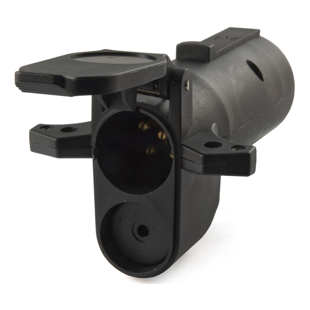 Curt - Adapter with Alarm (7-Way RV Blade to 6-Way Round Trailer, Center Pin Auxiliary) - 57726